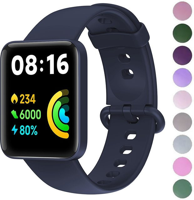 Ersatz-Uhrenarmband für Xiaomi Redmi Watch 2 Lite, Poco Watch und Xiaomi Watch Lite inklusive Schutzfolie, Unisex, Schwarz oder Grün - Bild 1
