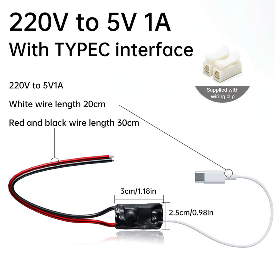 Gaqqee USB Netzteilmodul AC 100-240V zu DC 5V 1A/2A Buck-Spannungsregler für 4K Drahtlose Sicherheitskameras - Bild 3