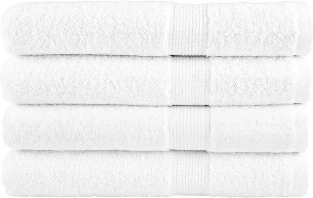 vidaXL Premium-Handtücher Set aus 100% Baumwolle in Weiß, 4 Stück, 600 g/m2, B: 100 cm, L: 200 cm - Bild 1