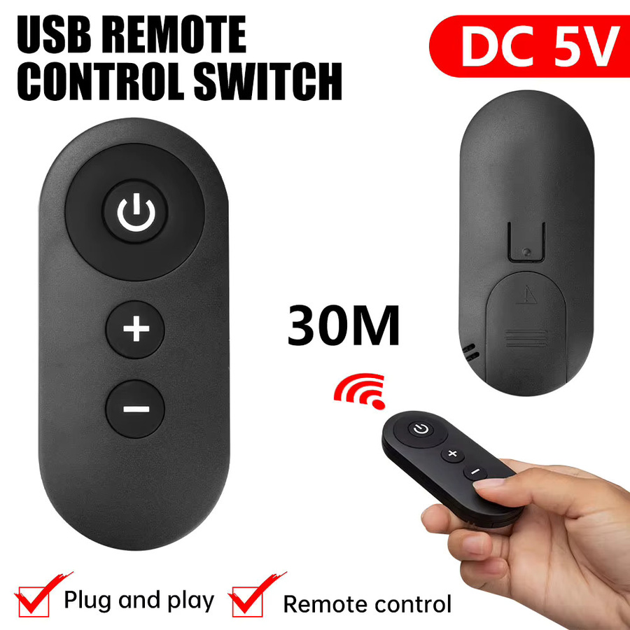 Aideepen DC 5V USB RF Fernschalter in Schwarz – Kabelloses Modul als LED-Streifen-Dimmer und Lüftergeschwindigkeitsregler für deine DIY-Beleuchtungssteuerung - Bild 2
