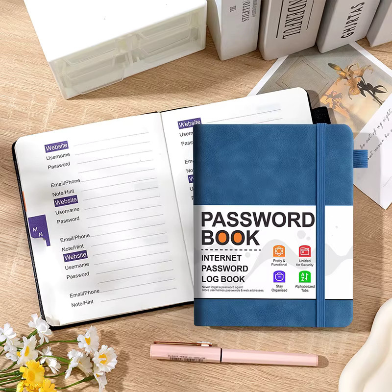 Passwort-Organizer-Buch von eelhoe in Grün mit alphabetischen Registerkarten und Adresslogbuch aus Kunstleder - Bild 4