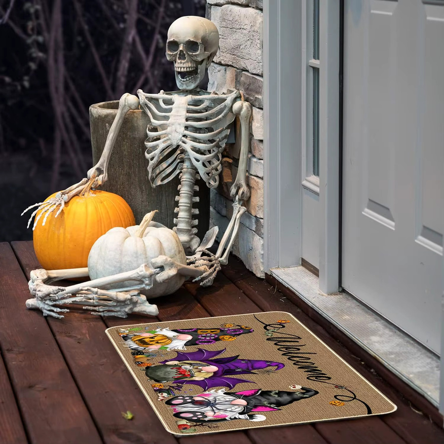 VIKAMA Halloween-Elfen-Fußmatte, schmutzabweisend und rutschfest, Mehrfarbig, B/T: 60 x 40 cm - Bild 2