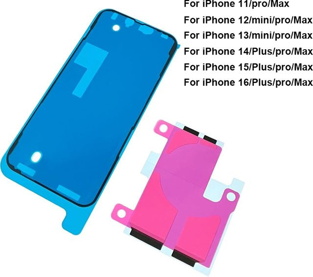 2 Stück wasserdichtes Klebeband Reparaturset für Apple iPhone 11 12 13 14 15 Mini Plus Pro Max Bildschirmrahmen-Dichtung und Batterie-Aufkleber - Bild 1