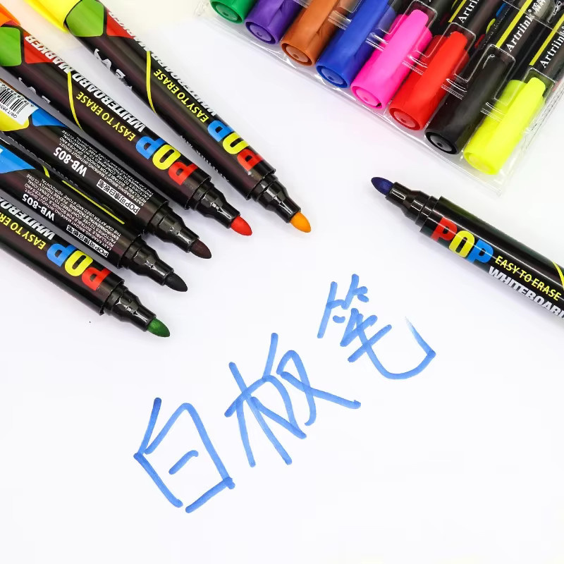 Artriink Whiteboard-Marker mit Bullet-Spitze, nachfüllbar, Mehrfarben-Set für Büro, Schule und Kunst - Bild 6