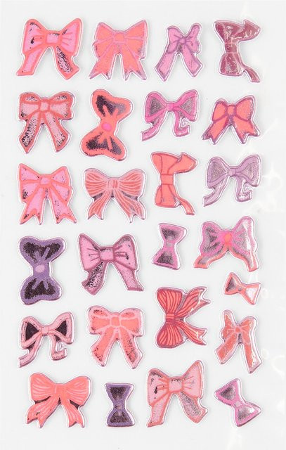 Rico Design Paper Poetry Puffy Sticker La Vie en Rose Schleifen in Pink - Bild 1