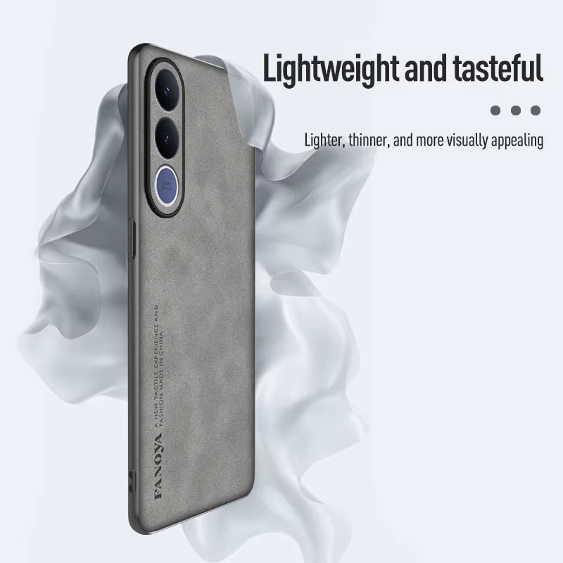 EUCAGR Schutzhülle für Vivo V70 FE aus Schafsleder und PU-Leder in Rot - Bild 4