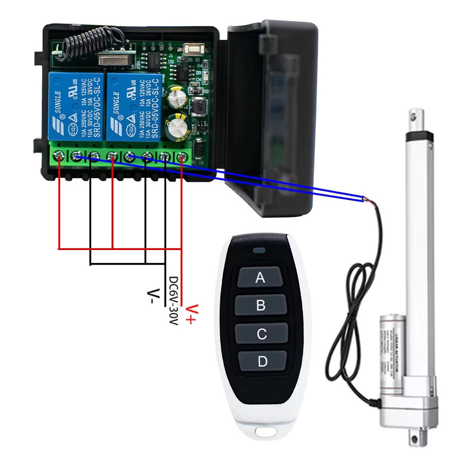 Scimagic-RC Universal Empfänger Modul 433 MHz mit 2CH Relais für DC 12 V 24 V und AC 220 V zur Steuerung von drahtlosen RF elektrischen Linearantrieb Motoren - Bild 2