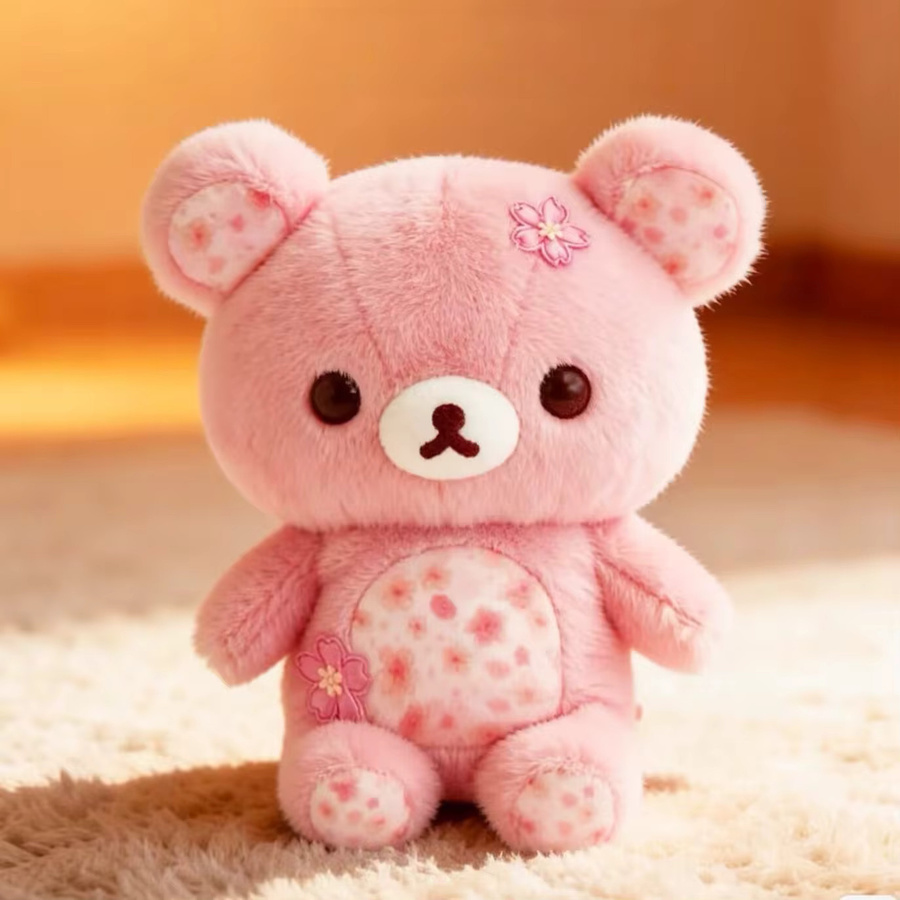 TAKARA TOMY Rilakkuma Kirschblüten-Bär, Plüschtier, Rosa - Bild 3