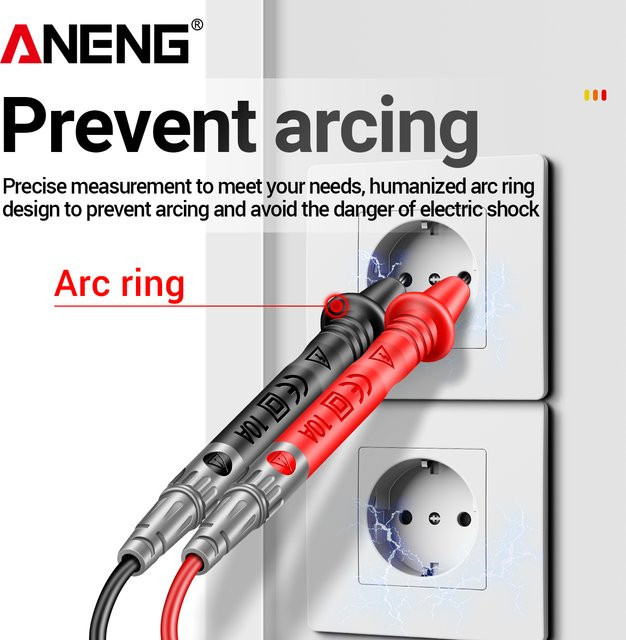 ANENG PT840 Universal-Multimeter-Prüfleitungen mit Messingklemmen, 1000V 10A, rote PVC-Messleitungen, 70 cm Kabel für digitale Zangenmessgeräte - Bild 1