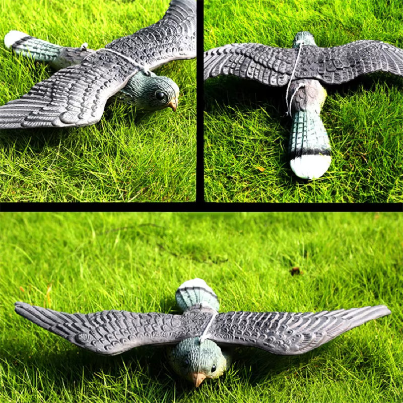 3D Fliegender Falke als Vogelscheuche und Dekoration in Grau aus Kunststoff zur Schädlingsbekämpfung im Garten und Hof - Bild 4