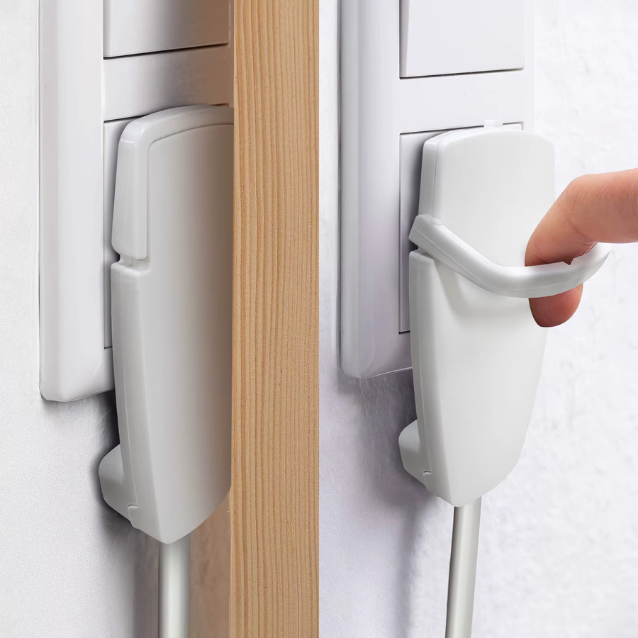 HITRENDS EU-Schuko-Stecker-Adapter Set mit flachem Winkelstecker und Klappgriff, 4 Stück, Weiß - Bild 2