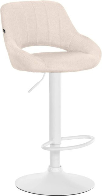 DELUKE Barhocker SEGAD mit Lehne in Creme Weiß, Stoff und Metall, B/T/H: 46,5 x 48 x 85 cm - Bild 1