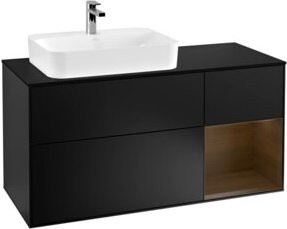 V&B Waschtischunterschrank Finion Wandbeleuchtung Schwarz Lackiert B/T/H: 120 x 50,1 x 50,1 cm - Bild 1