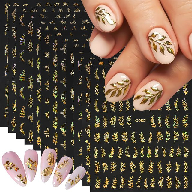 MingLee Nagelaufkleber, Gold, Glänzend, 12er Set - Bild 1