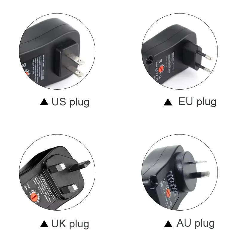 Universelles USB 2.1A Netzteil mit einstellbarer Spannung von 3V bis 12V, Schwarz - Bild 5