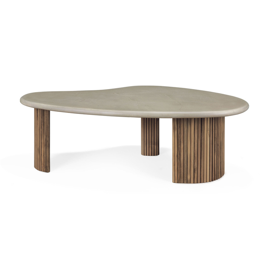 Ethnicraft Boomerang Outdoor Coffee Table aus Teakholz und Beton in Multicolour - Bild 2
