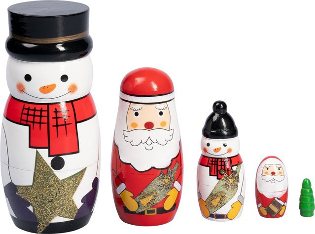 5-teilige Holz-Steckfiguren Winterfreunde von viva domo in Mehrfarbig - Bild 1