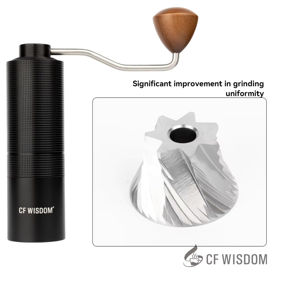 Manuelle Kaffeemühle CF Wisdom in Schwarz, tragbare Kaffeebohnenmühle für unterwegs - Bild 6