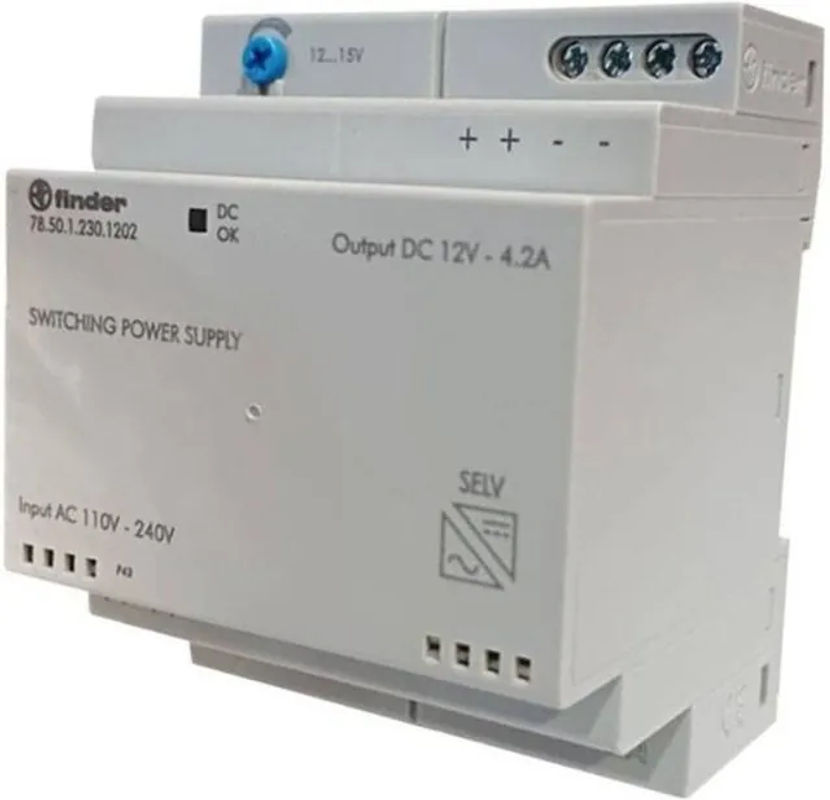 Finder 78.50.1.230.1202 Hutschienen-Netzteil DIN-Rail 12 V/DC 4.6A 50W in Weiß - Bild 2