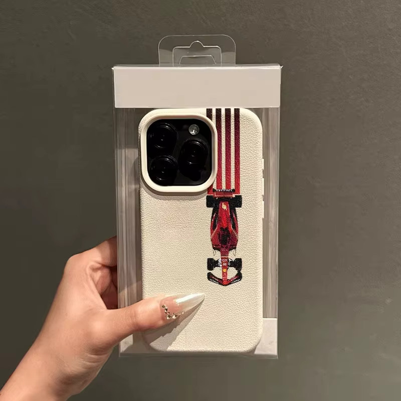 Rote Handyhülle mit Racing-Muster für iPhone 17AIR 16E 15 Pro 14 Pro Max 13 12 11 XS XR XS Max 8Plus Cover - Bild 3