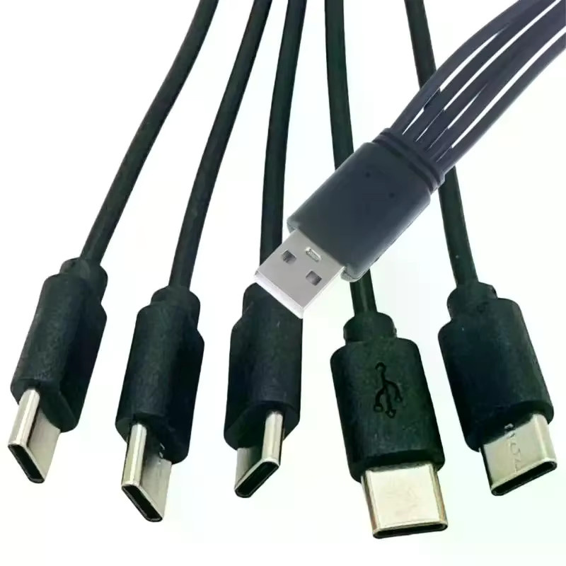 KOQZM USB-zu-Typ-C-Splitter-Adapterkabel Schwarz, Länge: 20 cm - Bild 2