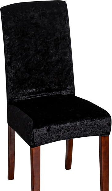 YZFZP Stuhlhussen aus glänzendem Samt in Schwarz, 4er-Set, elastische Stretch-Sitzbezüge für Esszimmerstühle - Bild 1