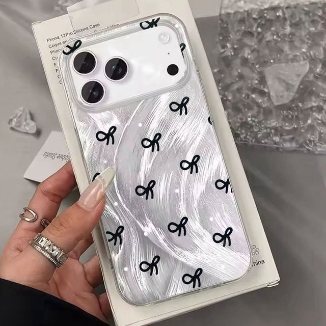 INS Handyhülle mit Mädchen-Print und Herz-Schleifen für Xiaomi 14T 13T Pro 11 Lite Poco X5 X6 X7 M6 C65 C61 M5S in Transparent - Bild 1