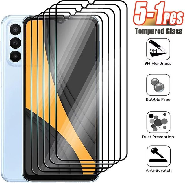 Displayschutzfolie aus gehärtetem Glas für Samsung Galaxy S25 Ultra, S24 FE, S23 Plus, S22, S21, A72, A56, A55, A54, A36, A35, A17, A16, A15, A07, A06 (Transparent) - Bild 1