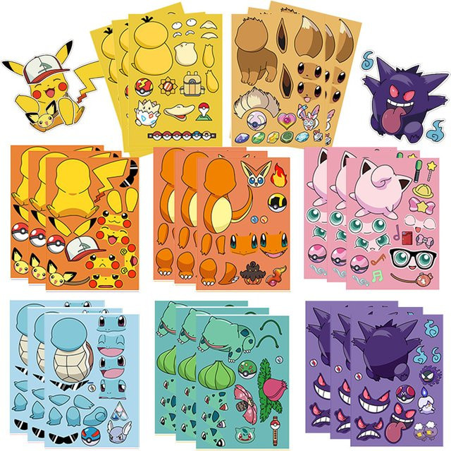 TAKARA TOMY Pokémon Pikachu Gengar Puzzle Aufkleber, Bunt / Mehrfarbig - Bild 1