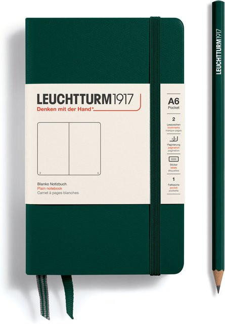 LEUCHTTURM1917 Notizbuch Pocket blanko Hardcover A6 Forest Green - Bild 1
