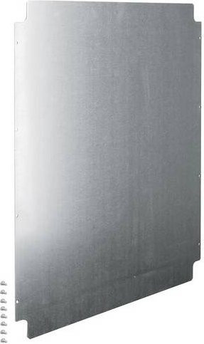 Hager Montageplatte UZ42M1 aus Stahl in Silber für Schrankhöhe 650 mm, 2-feldig - Bild 1