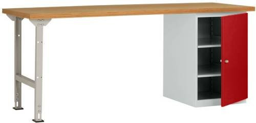Manuflex WC5123.3003 Werkbanksystem Rubin-Rot aus Stahl und Gummi, B/T/H: 150 x 80 x 70 cm - Bild 1