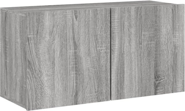 vidaXL TV-Wandschrank modern in Grau Sonoma, Wandmontage mit Medienfächern, Breite: 80 cm, Tiefe: 30 cm, Höhe: 41 cm - Bild 1