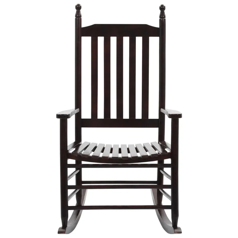 vidaXL Schaukelstuhl aus Pappelholz in Braun mit gebogener Sitzfläche und Armlehnen im Vintage-Design - Bild 2