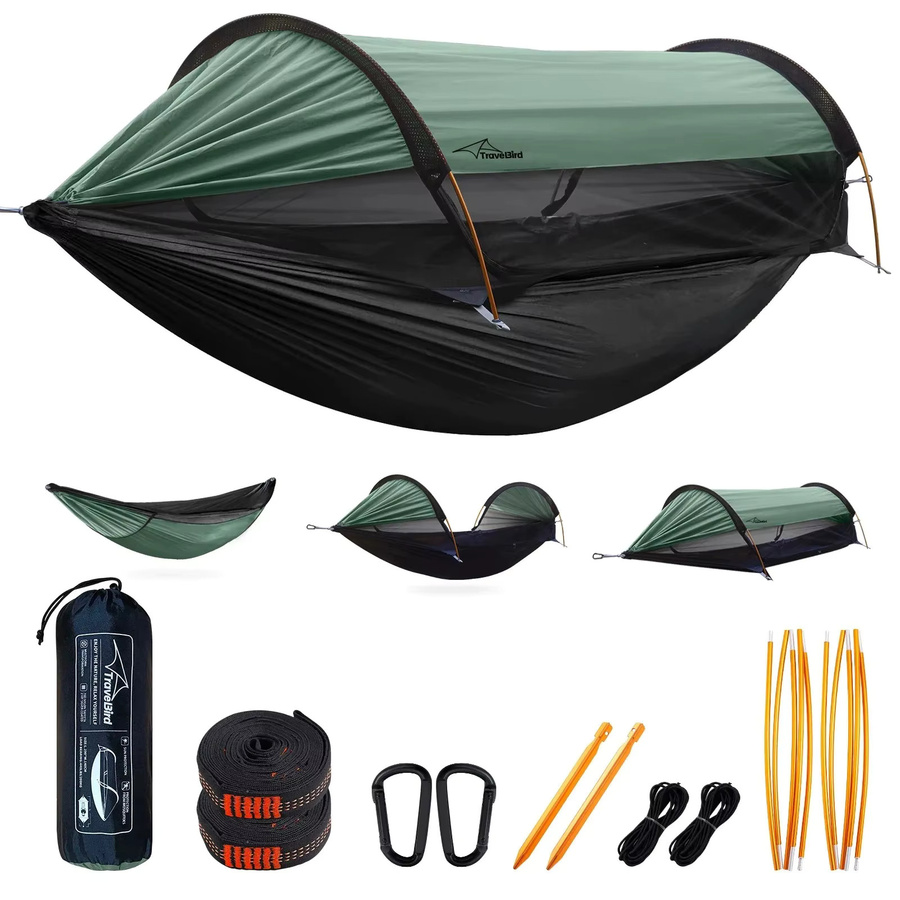 Traveler Camping-Hängematte mit Moskitonetz und Sonnen canopy für 1–2 Personen, Tragfähigkeit 200 kg - Bild 4