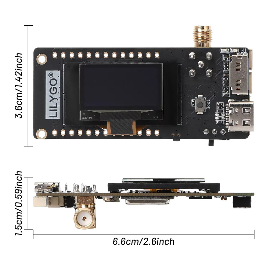 LILYGO T3S3 V1.2 ESP32 LoRa SX1262 Entwicklungsboard mit WiFi, Bluetooth 5.0 und LoRaWAN Long Range Communication in Schwarz - Bild 4