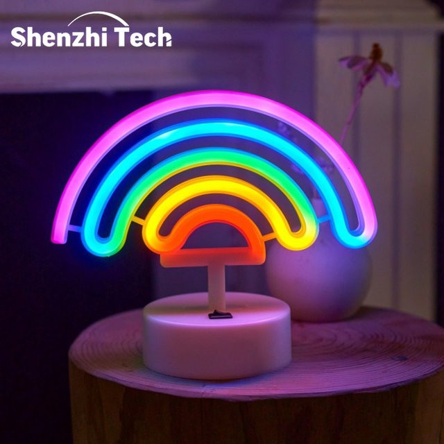 SHENZHITECH Regenbogen Neonlicht LED Dekoration in Multicolor mit USB-Kabel oder Batteriebetrieb, B/H: 18,5 x 21,5 cm - Bild 1
