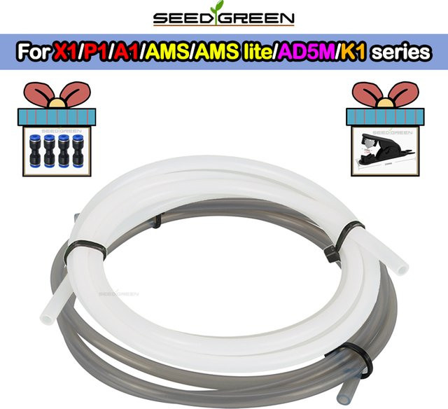 Bambu Lab PTFE-Schlauch für P1P, P2S und AMS A1 Mini, Bowden-Extruder Teflonrohr für 1,75mm Filament, Transparent - Bild 1