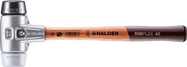 Halder Simplex Schonhammer aus Gummi und Aluminium, Grau, Ø 40 mm - Bild 1