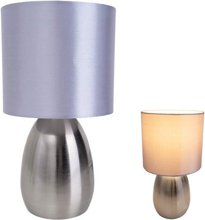 Näve Tischleuchte Aurum aus Stahl in Grau und Silber, Höhe: 33 cm - Bild 2