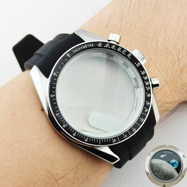 Dwayne Campbell Uhren-Chronographengehäuse, Edelstahl, Silber, 39,7 mm - Bild 1