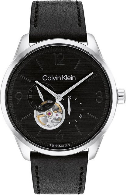 Calvin Klein Armbanduhr, Automatik, Leder, Schwarz, Herren - Bild 1