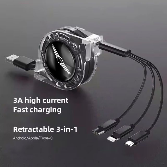 Genesis 3-in-1 USB-Schnellladekabel mit Typ C und Micro-USB für G80 GV70 GV80 Zubehör - Bild 1