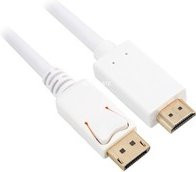 Sharkoon Adapterkabel DisplayPort auf HDMI in Weiß für 4K Auflösung - Bild 1
