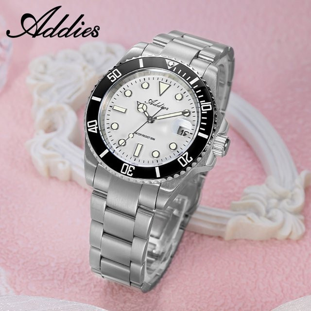 ADDIES Armbanduhr, Quarz, Edelstahl, 36 mm, Weiß, Damen - Bild 1