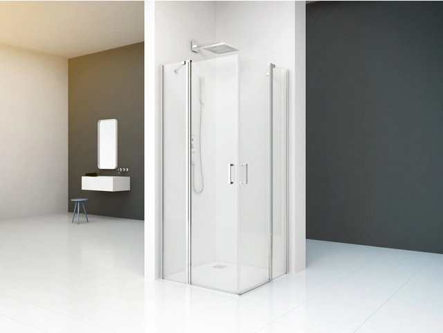 baliv Duschkabine DUK-90.50E Eckduschkabine mit Pivot-Tür, Glas transparent, Chrom, B/T: 90 x 90 cm, Höhe: 195 cm - Bild 1