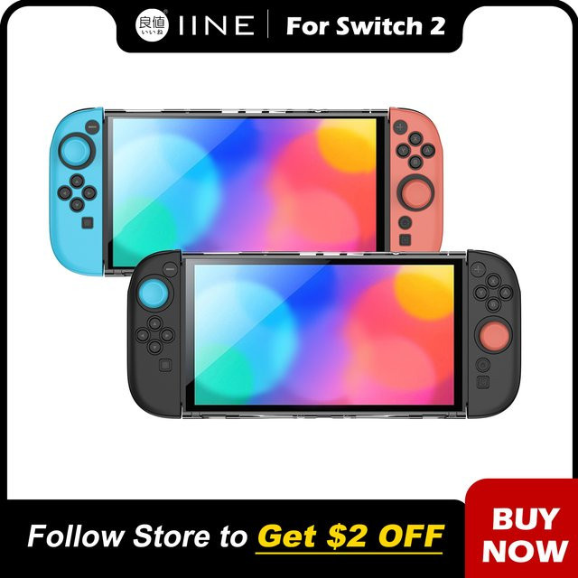 IINE Silikon-Schutzhülle für Nintendo Switch 2 in Orange und Blau - Bild 1