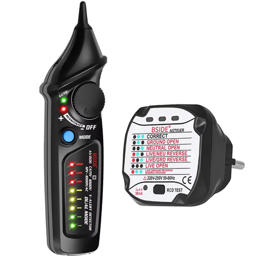 BSIDE Schaltkreis-Sicherheitsprüfungsset AVD06 mit Spannungsdetektor, Steckdosentester, RCD-Test, NCV und Durchgangsprüfung zur Neutral- und Live-Drahtprüfung - Bild 5