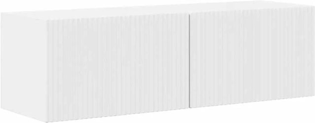 vidaXL TV-Wandschrank modern in Hochglanz Weiß mit Schranktüren und Regalfächern, B/T/H: 98 x 31 x 29,5 cm - Bild 1
