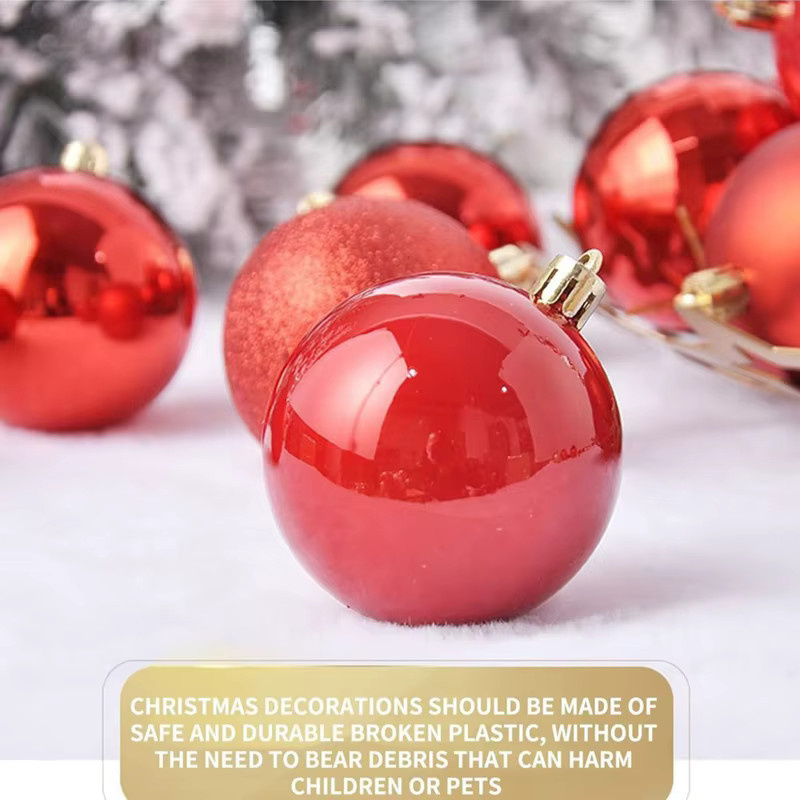 36er Set Alvparty Weihnachtskugeln als Baumschmuck in Rot und Silber aus Kunststoff - Bild 2